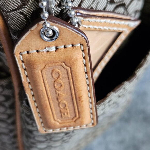 Coach Signature Hudson Commuter Messenger Bag - GUC Tan/Brown - Picture 4 of 11